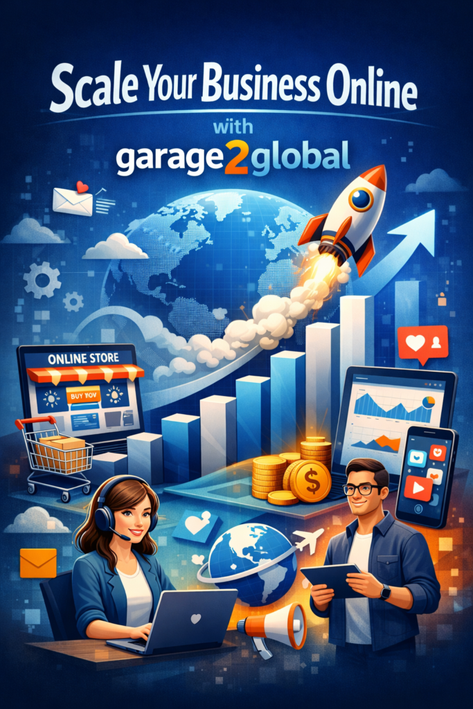 scale your business online with garage2global