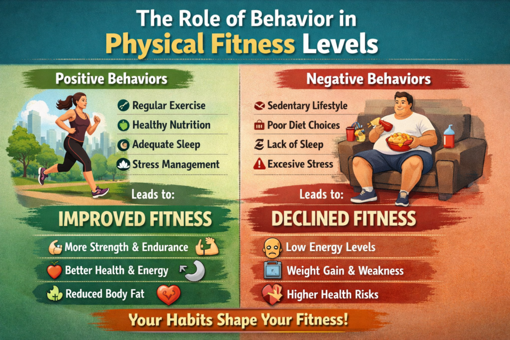 discuss the role of behavior in physical fitness levels